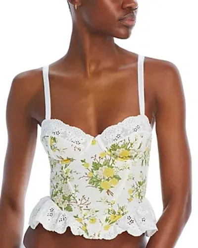 Honeydew Clementine Bustier Top In Wildflower