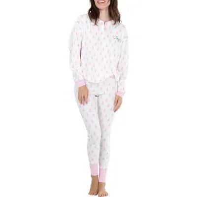 Honeydew Cuddle Crew Pajamas In Ivory Trees