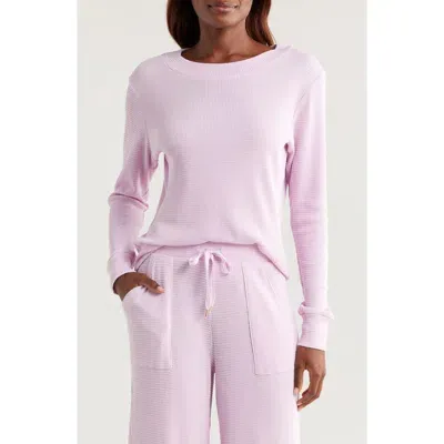 Honeydew Under The Stars Waffle Knit Pajama Top In Lavender