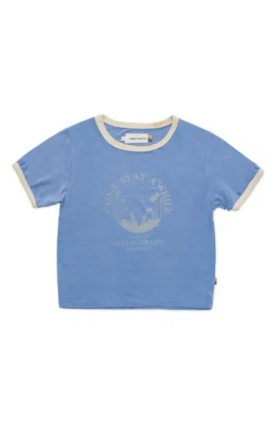 Honor The Gift Crop Graphic Baby Tee In Sky Blue