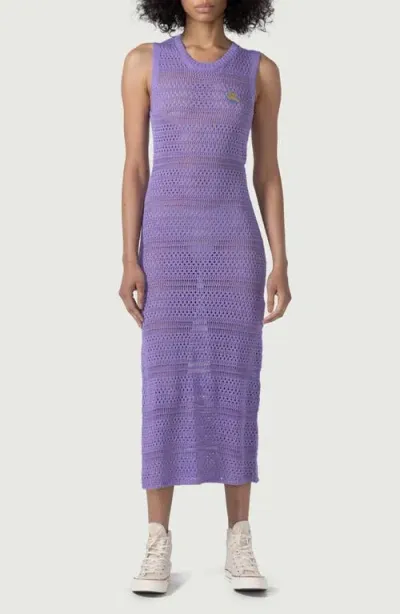 Honor The Gift Open Stitch Midi Dress In Purple