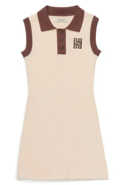 Honor The Gift Rib Polo Sweater Minidress In Cream