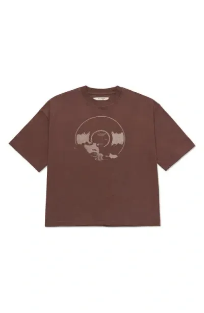 Honor The Gift Vinyl Cotton Crop Graphic T-shirt In Brown