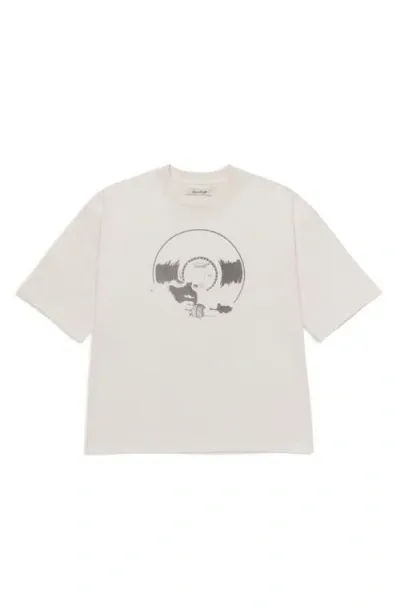 Honor The Gift Vinyl Cotton Crop Graphic T-shirt In Cream