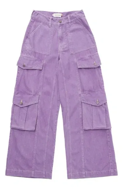 Honor The Gift Wide Leg Cargo Jeans In Purple