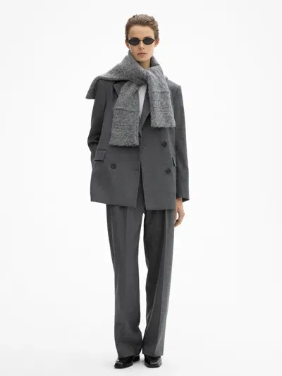 House Of Dagmar Classic Wool Blazer In Grey Melange