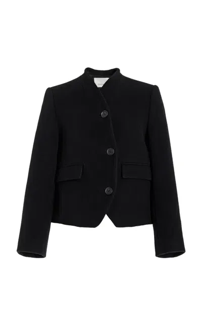 House Of Dagmar Curved Wool-blend Jacket In Black