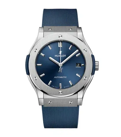 Hublot Titanium Classic Fusion Watch In Blue