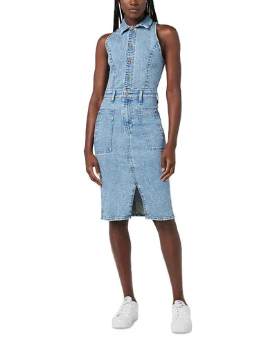 Hudson Halter Denim Utility Dress In Blue