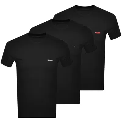 Hugo 3 Pack Crew Neck T Shirts In Black