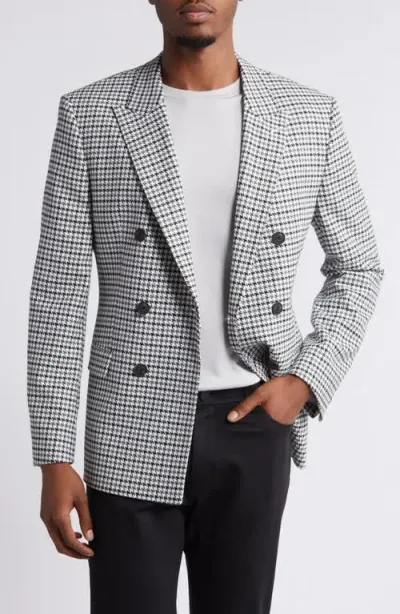 Hugo Arti Extra Slim Fit Houndstooth Stretch Sport Coat In Light Grey