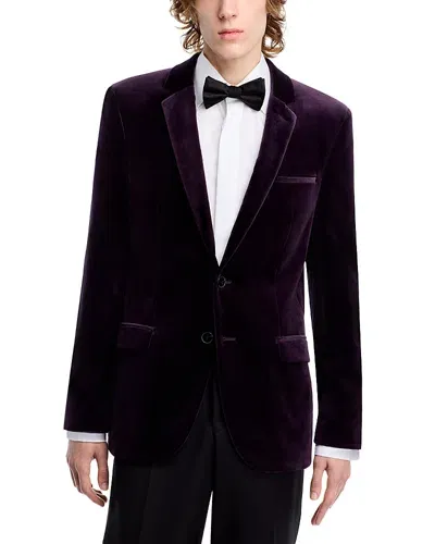 Hugo Arti Velvet Extra Slim Fit Blazer In Open Purple