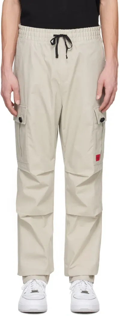 Hugo Beige Regular-fit Cargo Pants In 055-light/pastelgrey