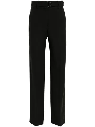 Hugo Belted Tailored Trousers In Black