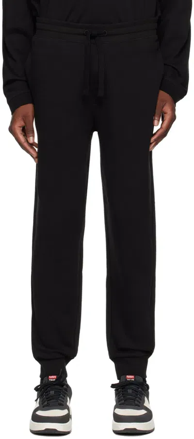 Hugo Black Bonded Sweatpants In 001-black