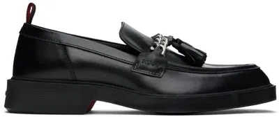 Hugo Black Chain Loafers In 001-black