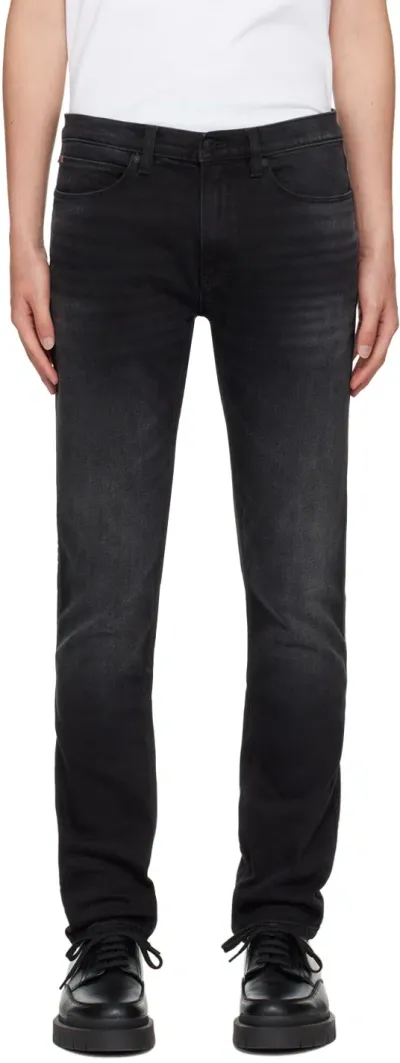 Hugo Black Extra-slim-fit Jeans In 005