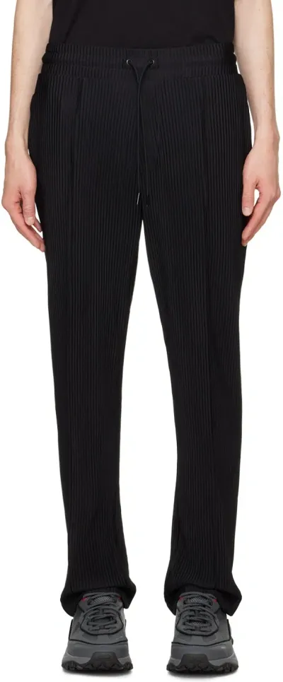 Hugo Black Pleated Lounge Pants In 001-black