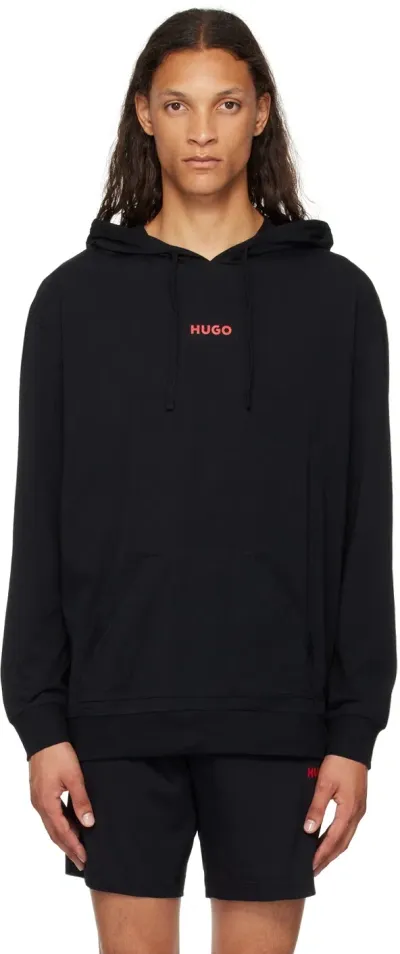 Hugo Linked Mens Loungewear Hoodie 50518693 In Black 001