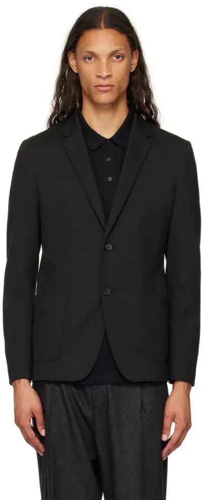 Hugo Black Slim-fit Blazer In 001-black