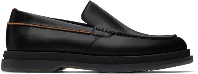 Hugo Black Slip-on Loafers In 001-black