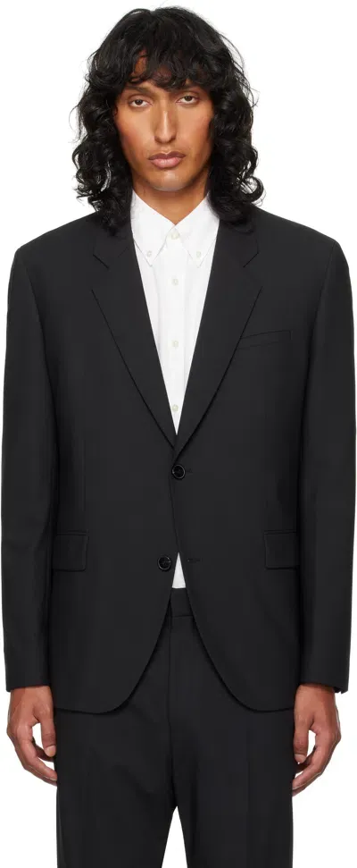 Hugo Black Twill Blazer In 001-black