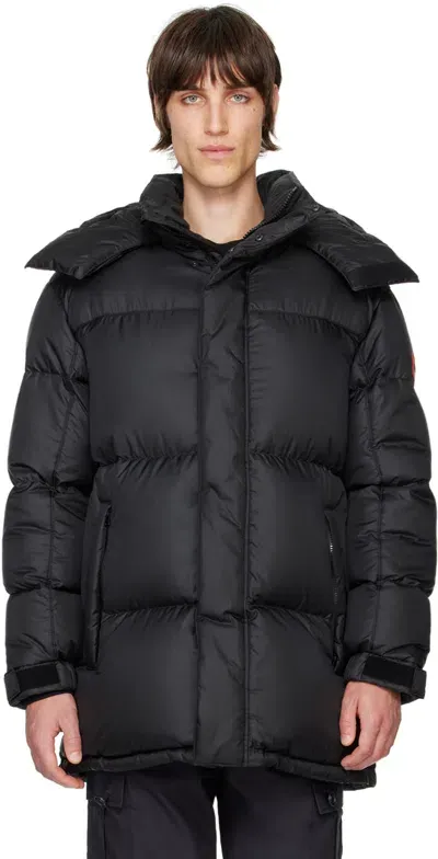 Hugo Black Water-repellent Down Jacket In 001-black