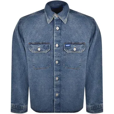 Hugo Blue Ebolt Denim Overshirt Blue