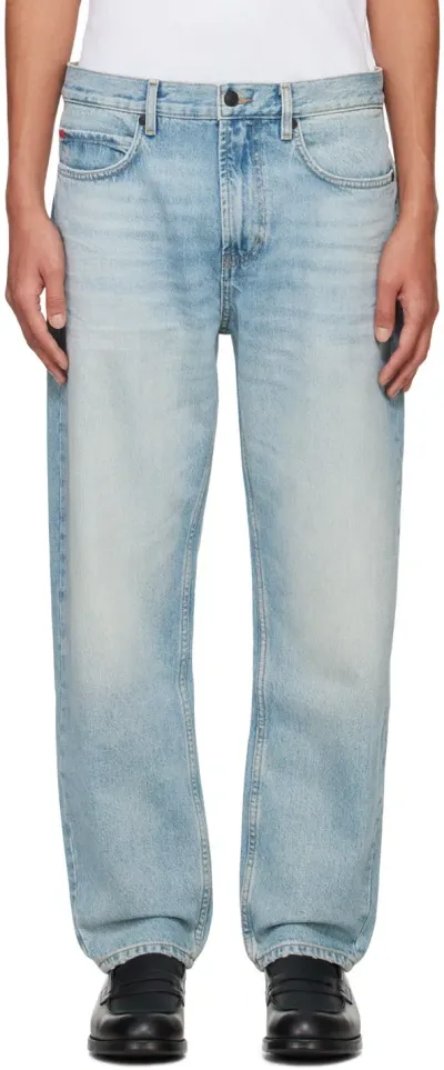 Hugo Blue Faded Jeans In 430-bright Blue