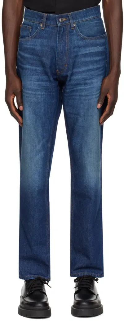 Hugo Blue Five-pocket Jeans In 415-navy