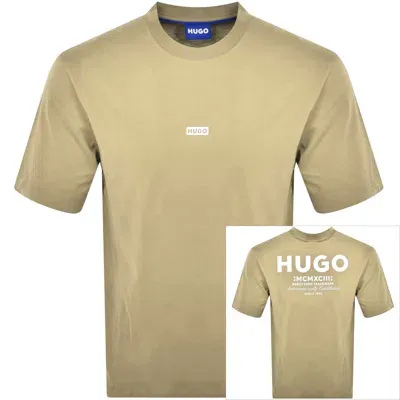 Hugo Blue Nalono T Shirt Beige