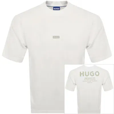 Hugo Blue Nalono T Shirt White