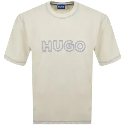 Hugo Blue Nitlogo T Shirt Beige