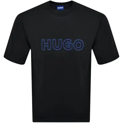 Hugo Blue Nitlogo T Shirt Black