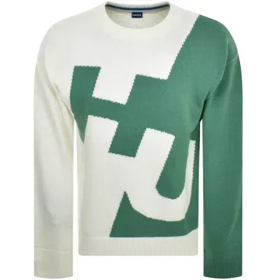 Hugo Blue Souso Knit Jumper White