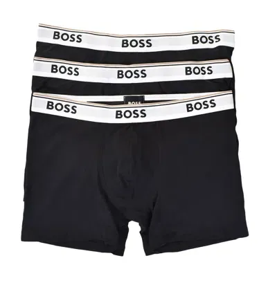 Hugo Boss 3 Pack Power Trunk Boxers 994 Black In White