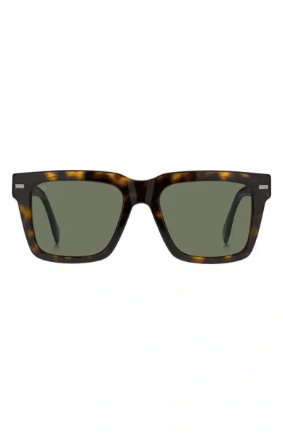 Hugo Boss 53mm Rectangular Sunglasses In Havana