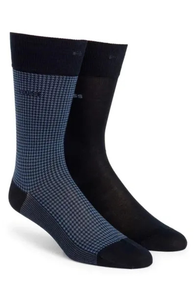 Hugo Boss Assorted 2-pack Dress Socks In Dark Blue