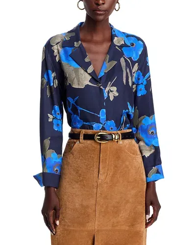 Hugo Boss Basiga Blouse In Sonic Blue Floral Fantasy