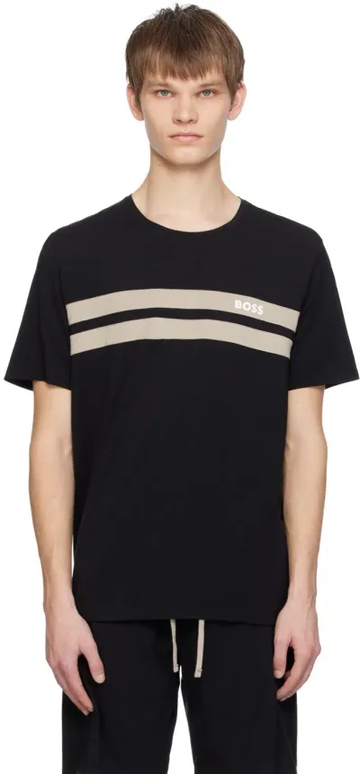 Hugo Boss Black Crewneck T-shirt In 001-black