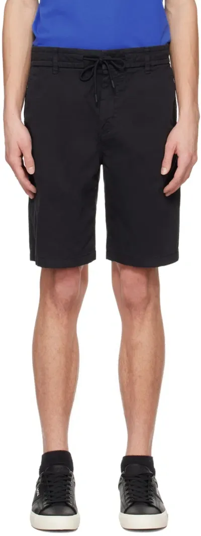 Hugo Boss Black Drawstring Shorts In 001-black