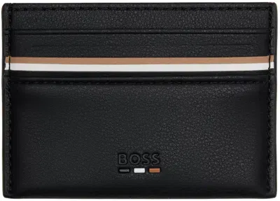 Hugo Boss Black Faux-leather Card Holder In 001-black