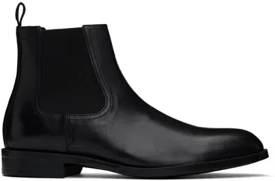 Hugo Boss Tayil Leather Chelsea Boots Men In Black