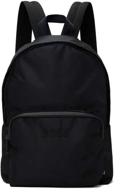 Hugo Boss Black Logo Backpack In 404-dark Blue