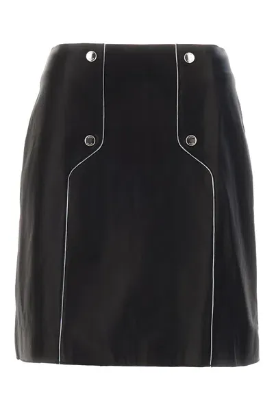 Hugo Boss Black Nappa Leather Skirt In 001