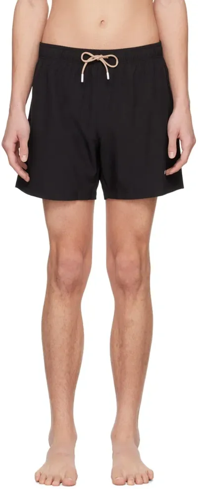 Hugo Boss Black Quick Drying Swim Shorts In 001-black