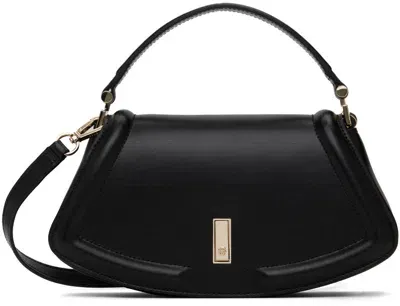 Hugo Boss Leather Shoulder Bag With Branded Hardware In 001 Black