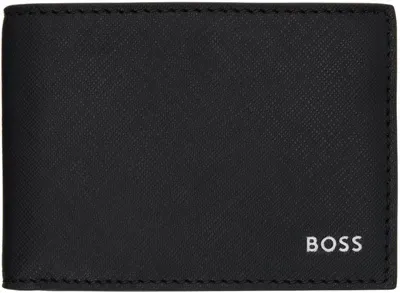 Hugo Boss Black Signature Stripe Wallet In 001-black