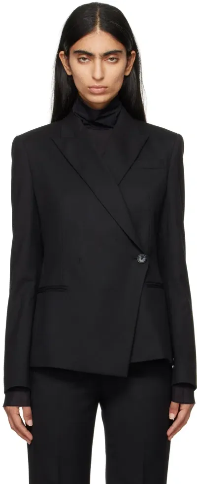 Hugo Boss Black Slim-fit Wool Twill Blazer In 001 Black