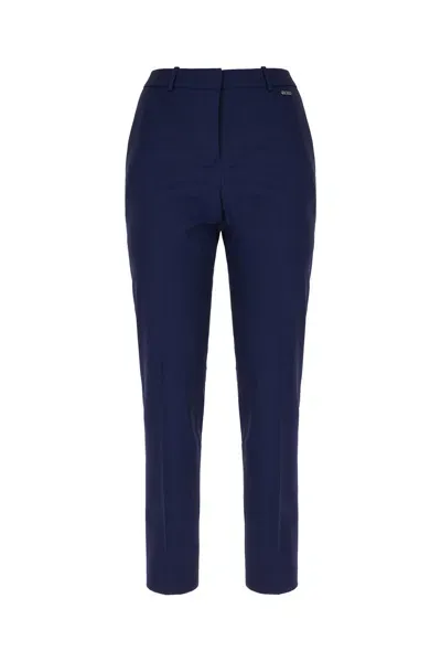 Hugo Boss Blue Stretch Wool Pants In 966